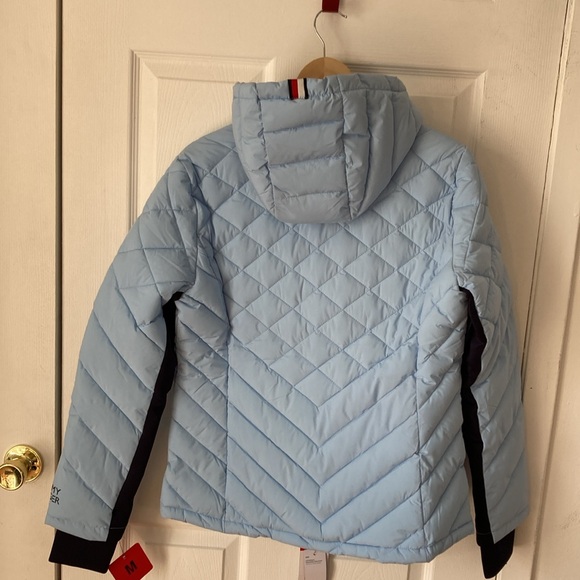 NWT Tommy Hilfiger Puffer Coat Women's Sz M Blue Cerulean - Picture 5 of 11